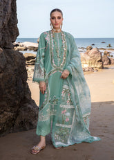 6A | Winds of Eden - Jade | 3PC Unstitched Lawn Crimson By Saira Shakira